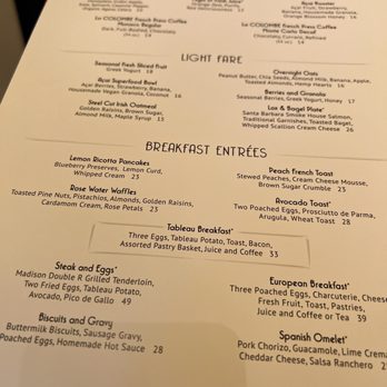 Tableau - Menu - Breakfast & Brunch Near Me - Las Vegas, Nevada