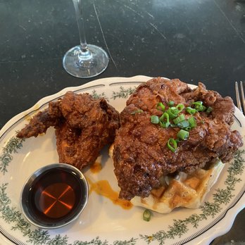 Haberdish - Nashville hot chicken and waffles with syrup - Southern Near Me - Charlotte, North Carolina Haberdish - Nashville hot chicken and waffles with syrup - Southern Near Me - Charlotte, North Carolina