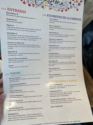 Menu photo 6 La Cabrona Fort Worth, TX