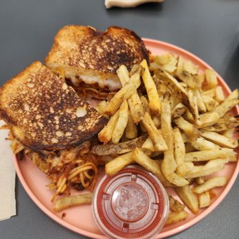 Burnt Crumbs - Spaghetti Grilled Cheese and Fries - New American Near Me - Irvine, California