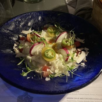 Domingo - Halibut Ceviche -- Radish, Lime, Cilantro, Tomato, Serrano - Cocktail Bars Near Me - San Antonio, Texas