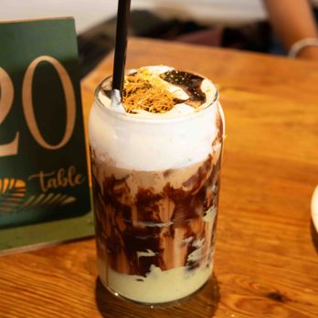 Lazy Dough - iced Dubai chocolate latte - Breakfast & Brunch Near Me - Long Beach, California