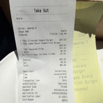 Napa Valley Burger Company - Tab for two - New American Near Me - Sausalito, California Napa Valley Burger Company - Tab for two - New American Near Me - Sausalito, California