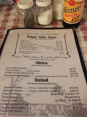 Menu photo 3 Holman Valley Steakhouse La Grange, TX