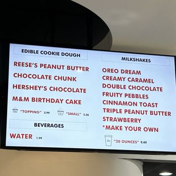Golden Spoon - Menu - Cookie Dough and Milkshakes (01/29/2024) - Ice Cream & Frozen Yogurt Near Me - Newport Beach, California