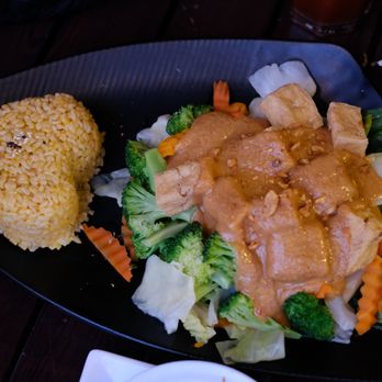Plumeria - rama with tofu minus zucchini - Thai Near Me - San Diego, California