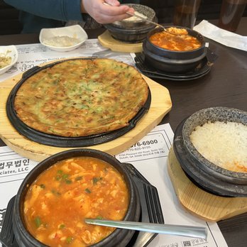 So Gong Dong Duluth Tofu & BBQ - seafood pancake + 2 clam tofu soups - Korean Near Me - Duluth, Georgia