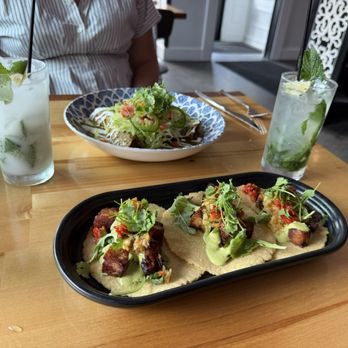 Roca - Coconut Mojito, Regular Mojito, Pork Enchiladas Verde & Panza Tacos - Latin American Near Me - Kalamazoo, Michigan Roca - Coconut Mojito, Regular Mojito, Pork Enchiladas Verde & Panza Tacos - Latin American Near Me - Kalamazoo, Michigan