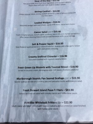 Menu photo 1 The Thirsty Whale Napier, HKB