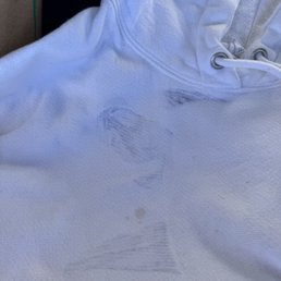This is the hoodie that was brought in clean and given back to me stained. This is the hoodie that was brought in clean and given back to me stained.