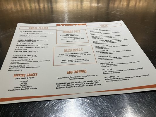 Menu photo 1 Stretch Pizza New York, NY Menu photo 1 Stretch Pizza New York, NY