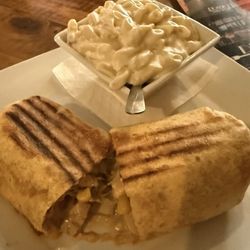 District Table and Tap - Santa Fe wrap with a side of macaroni and cheese