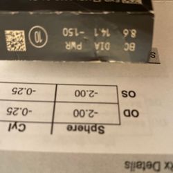 Target Optical - Wrong contact prescription.