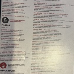 Almacen de Pizzas - Pizza menu in Spanish
