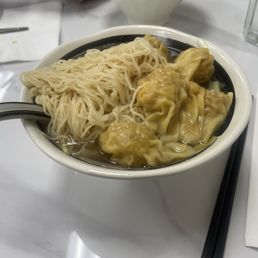Wonton noodles  soup with noodles.