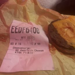Burger that's not supposed to have cheese and the burger with cheese.