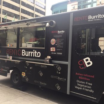 BentoBurrito - a black food truck on a city street - Food Trucks Near Me