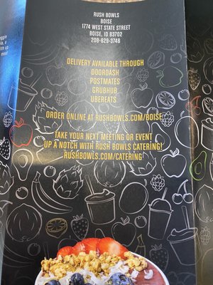 Menu photo 4 Rush Bowls Boise, ID