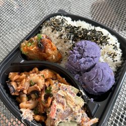 Ellie Girl Poke - Rice- poke bomb-sweet potato salad- kimchee taco & California poke!
