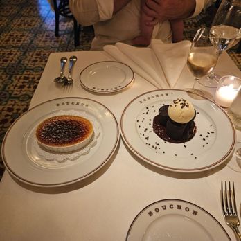 Bouchon Bistro - Creme brulee and chocolate bouchon - French Near Me - Coral Gables, Florida Bouchon Bistro - Creme brulee and chocolate bouchon - French Near Me - Coral Gables, Florida