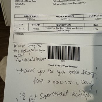 Pet Supermarket - Hand written note from staff - Pet Stores Near Me - Raleigh, North Carolina Pet Supermarket - Hand written note from staff - Pet Stores Near Me - Raleigh, North Carolina