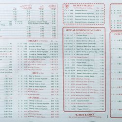 Chen's China - Menu back