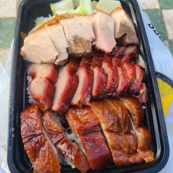 Hay Hay Roasted - R103 Three Selection over White Rice / crispy pork, bbq honey pork, roasted duck - Barbeque Near Me - New York, New York