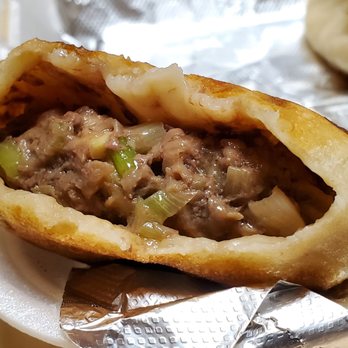 Jin Hai Pie House - Inside of lamb and green onion pie - Chinese Near Me - Monterey Park, California