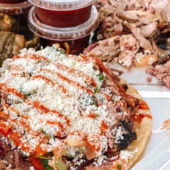 Caldwell County Mexi-Q - Brisket Tostada - Barbeque Near Me - Gilbert, Arizona Caldwell County Mexi-Q - Brisket Tostada - Barbeque Near Me - Gilbert, Arizona
