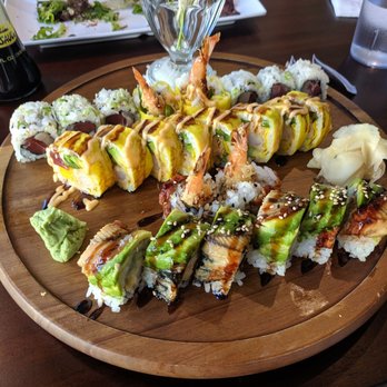 Diners 2+1 - Yummy roll, mango roll, dragon roll (from top to bottom). - Sushi Bars Near Me - Pittsburgh, Pennsylvania