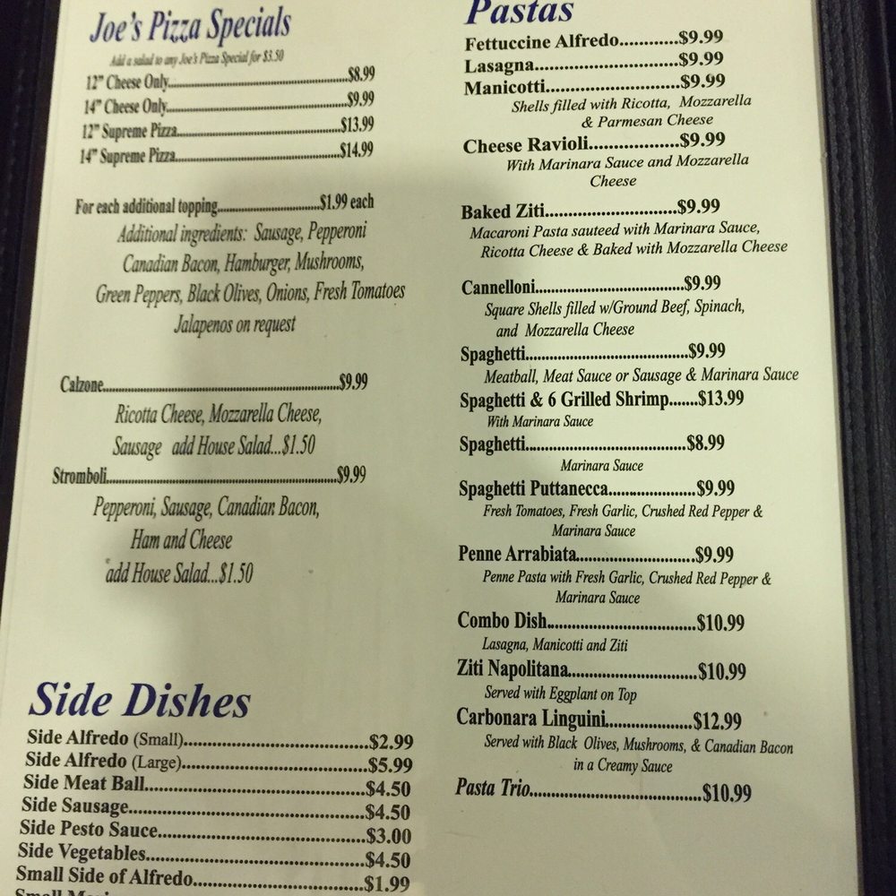 Joe's Italian Grill - Menu P1 - Italian Near Me - Brady, Texas Joe's Italian Grill - Menu P1 - Italian Near Me - Brady, Texas