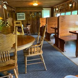 Rocky Creek Cafe - The whole restaurant. Small but not many people so no wait. And yes those are wooden booth, but they aren't as bad as you would imagine.