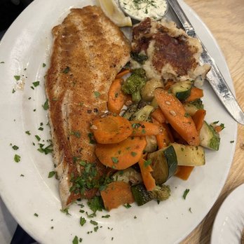 Lure Fish House - Pacific Rockfish with Parmesan Potato Cake and Organic Sauteed Vegetables - Seafood Near Me - Porter Ranch, California Lure Fish House - Pacific Rockfish with Parmesan Potato Cake and Organic Sauteed Vegetables - Seafood Near Me - Porter Ranch, California