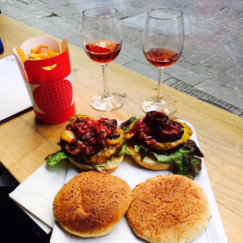 Mercado de San Ildefonso - Burgers, fries, and rose what's not to love?! - Farmers Market Near Me - Madrid, M Mercado de San Ildefonso - Burgers, fries, and rose what's not to love?! - Farmers Market Near Me - Madrid, M
