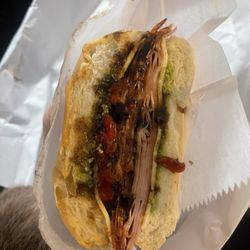 Chambo's Italian Deli - Mortadella roasted red peppers balsamic mozz pesto