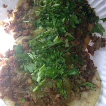 Taqueria De Anda - 2 carne asada tacos with cilantro. - Mexican Near Me - Fullerton, California