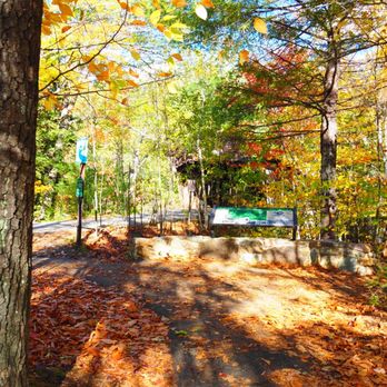 Albany Covered Bridge - Pathway with info plaques - Hiking Near Me - Albany, New Hampshire