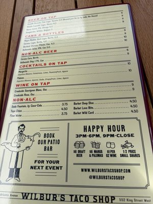 Menu photo 2 Wilbur Taco Toronto, ON