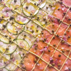 La Carpaccieria - Amazing Carpaccio!!! Zucchini and salmon mix! So fresh and delicious!! Their secret sauce is the best!