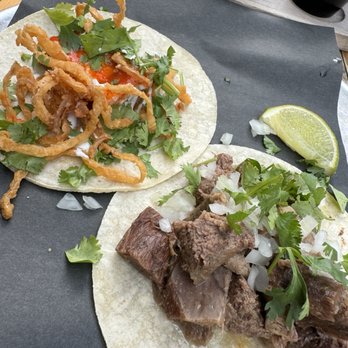Antojo Tacos + Tequila - Pork belly and beef tongue tacos with Chips and Salsa - Mexican Near Me - Halifax, Nova Scotia