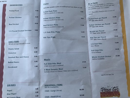 Menu photo 2 Papa G’s BBQ Milan, MI Menu photo 2 Papa G’s BBQ Milan, MI