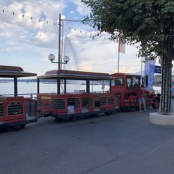 Le Petit Train - Notice the train cabin roofs are thick. It is solar powered.