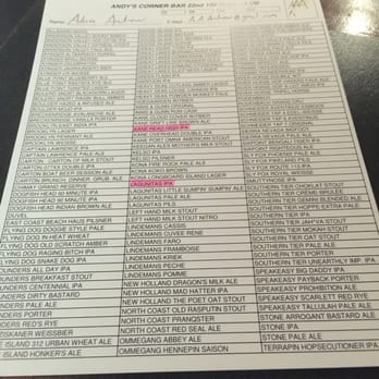Andy's Corner Bar - The notorious checklist. - Pubs Near Me - Bogota, New Jersey