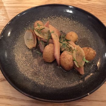 Les Apothicaires - The white fish and potatoes appetizer. Quite savory, but surprisingly not heavy. - French Near Me - Lyon, 69