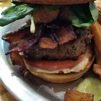 Rodeo Goat - The Normandy Burger with fries. - Burgers Near Me - Plano, Texas Rodeo Goat - The Normandy Burger with fries. - Burgers Near Me - Plano, Texas