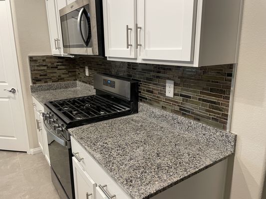 Mosaic Back Splash - Pieced together this Mosaic style Back splash. Put a thin chromed out frame around it. Mosaic Back Splash - Pieced together this Mosaic style Back splash. Put a thin chromed out frame around it.