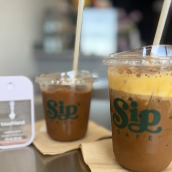 Sip Cafe - Classic Viet Coffee (12 oz) and Egg Cream Latte (16 oz) - Coffee & Tea Near Me - Honolulu, Hawaii
