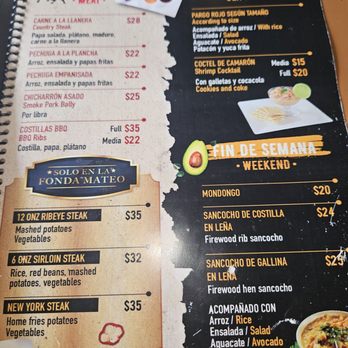 Casa Mateo Fonda Bar - Menu - Colombian Near Me - Chicago, Illinois