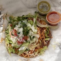 Loaded Tostada de Pollo