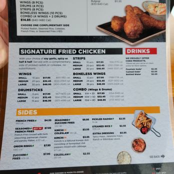 Bonchon Town Center Jacksonville - Menu 10.2023 - Korean Near Me - Jacksonville, Florida
